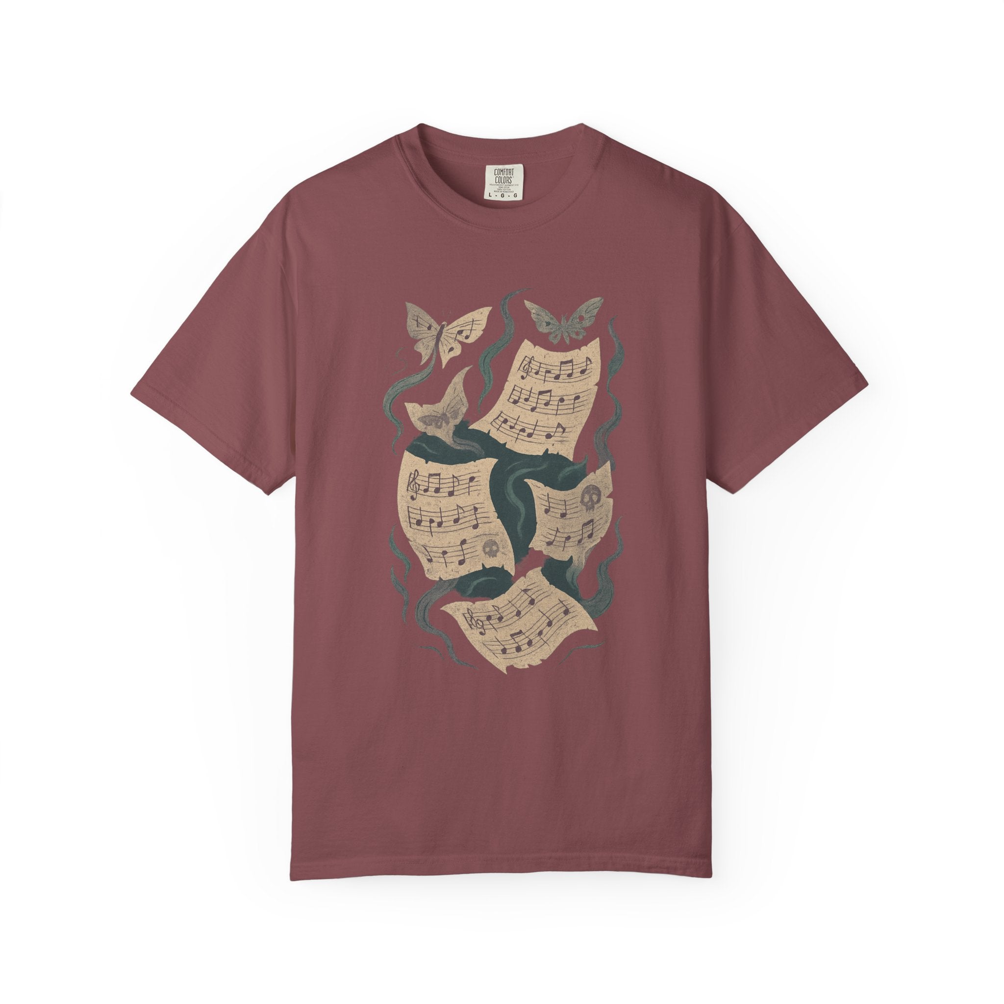 Haunted Sheet Music Moth T-Shirt