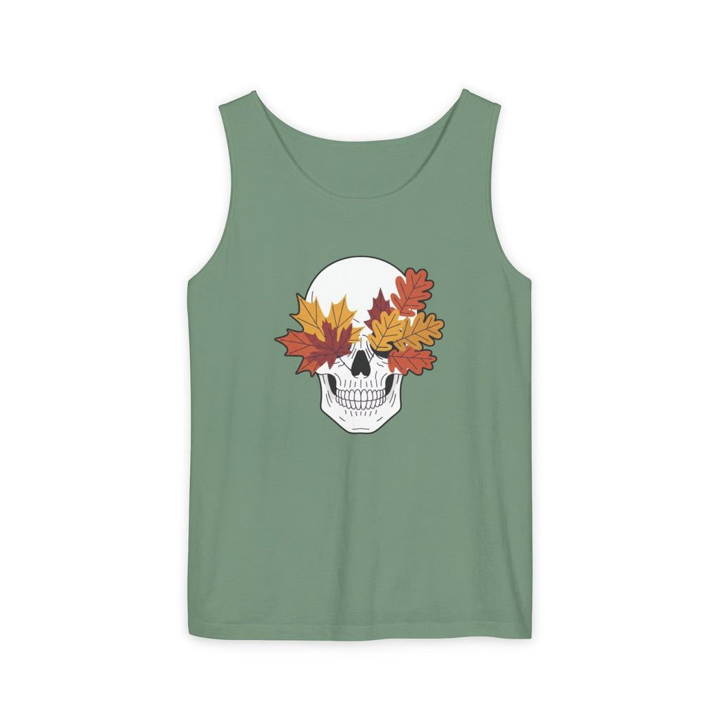 Fall Leaf Skull Tank Top