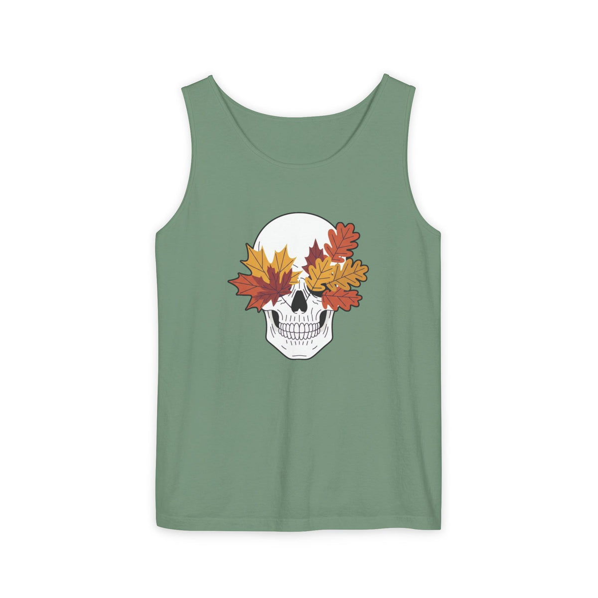 Fall Leaf Skull Tank Top