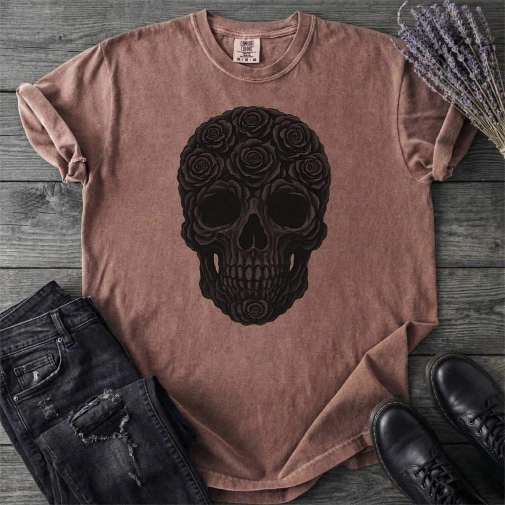 Black Rose Skull T-Shirt