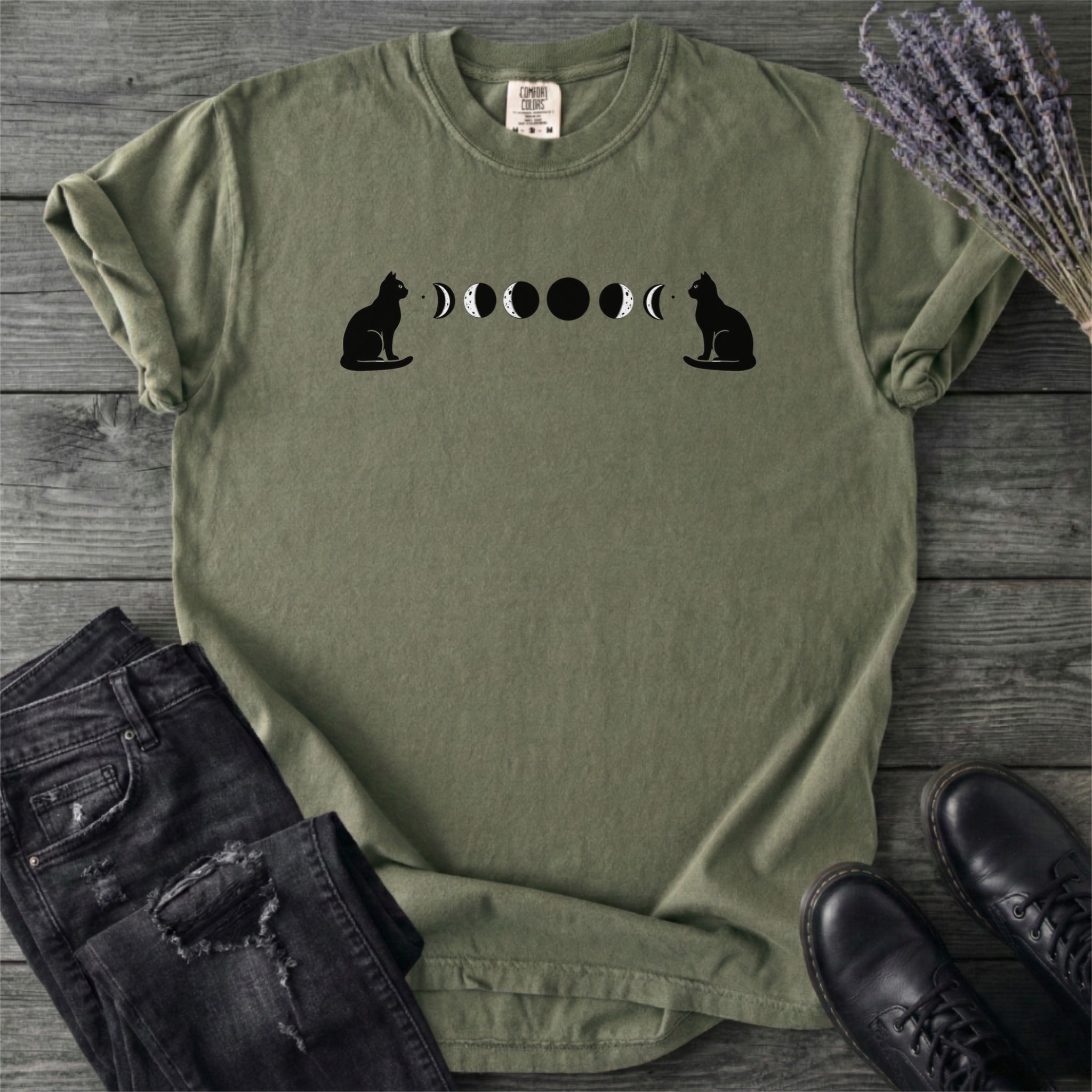 Cat Moon Phases T-Shirt