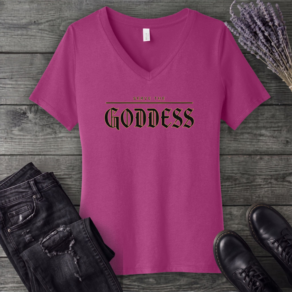 Serve The Goddess V-Neck T-Shirt