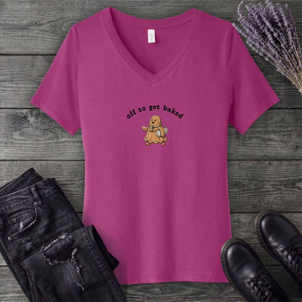 Off To Get Baked V-Neck T-Shirt