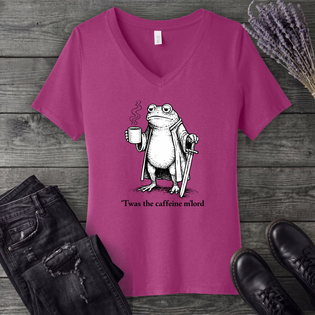 Twas The Caffeine V-Neck T-Shirt