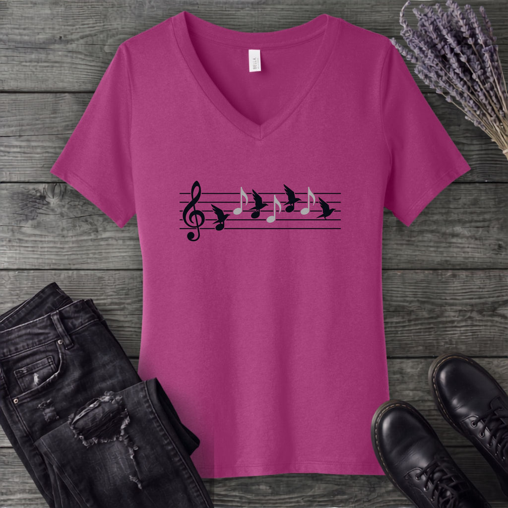 Music In Flight V-Neck T-Shirt