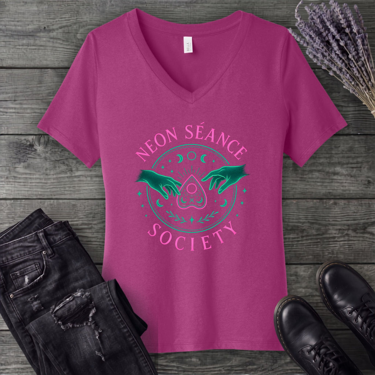 Neon Seance Society V-Neck T-Shirt