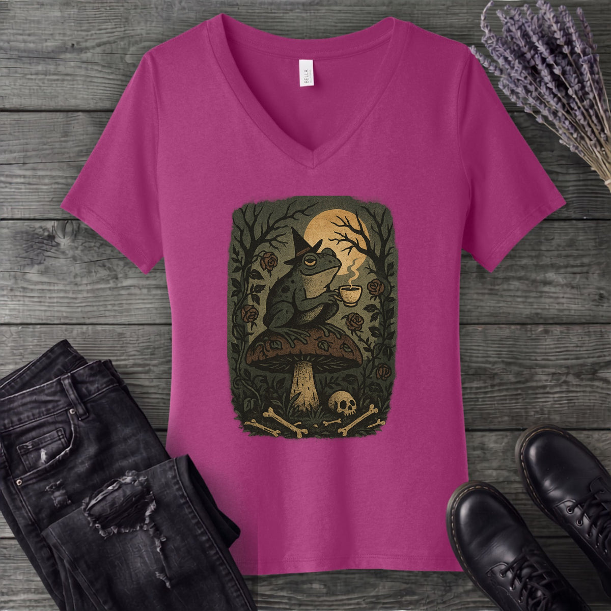 Frog Garden V-Neck T-Shirt
