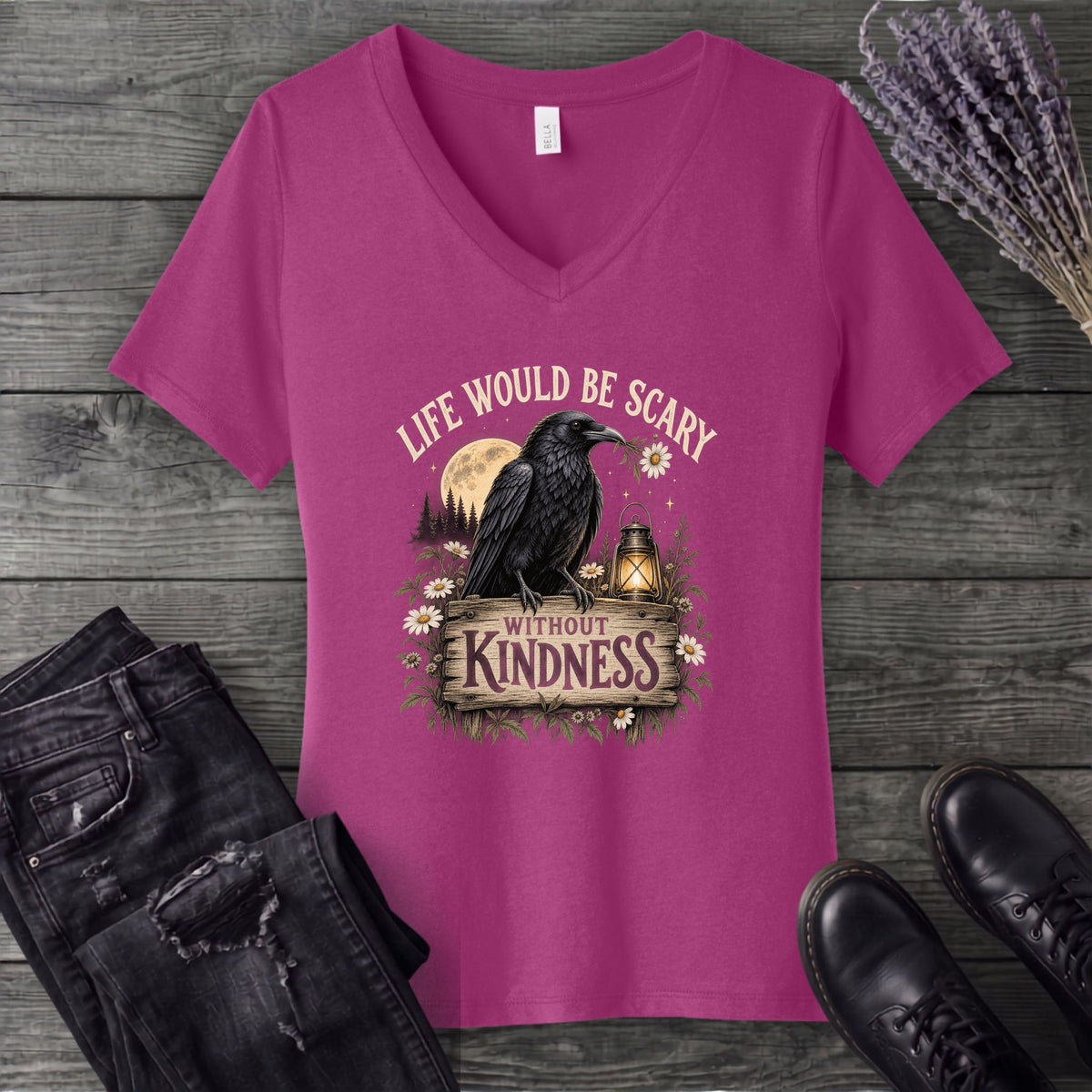 Life Would Be Scary Without Kindness V-Neck T-Shirt