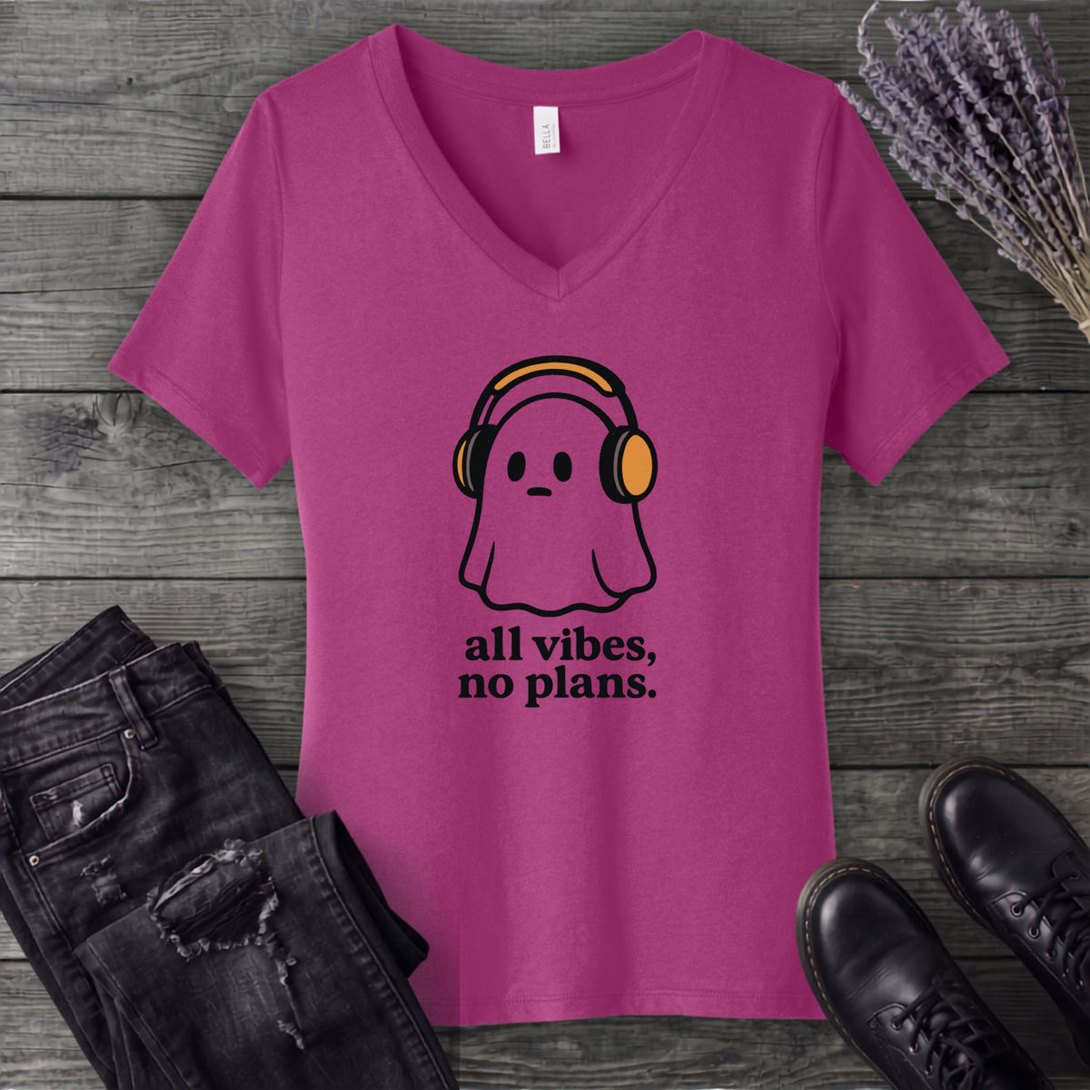 all vibes no plans V-Neck T-Shirt