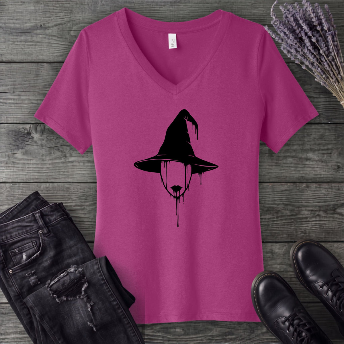 Shadow Drip Witch V-Neck T-Shirt