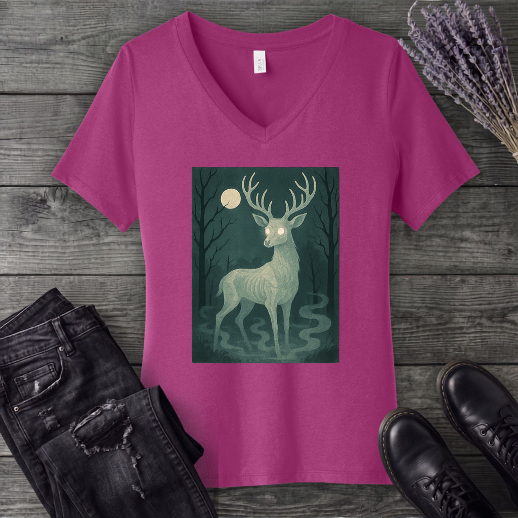 Woodland Spirits Stag V-Neck T-Shirt
