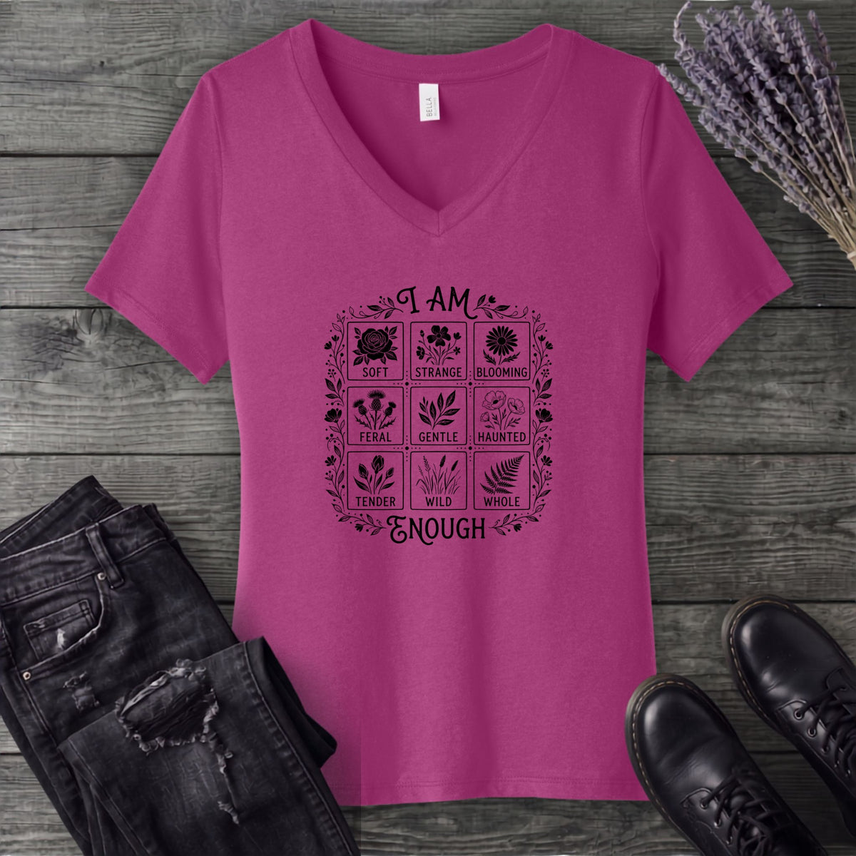 I Am Enough V-Neck T-Shirt
