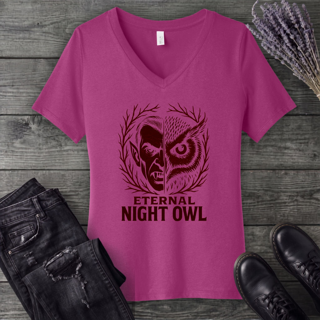 Eternal Night Owl V-Neck T-Shirt