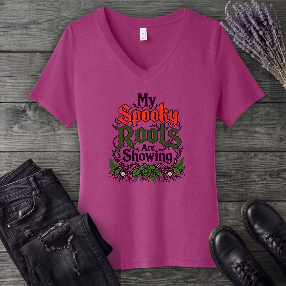 My Spooky Roots Are Showing V-Neck T-Shirt
