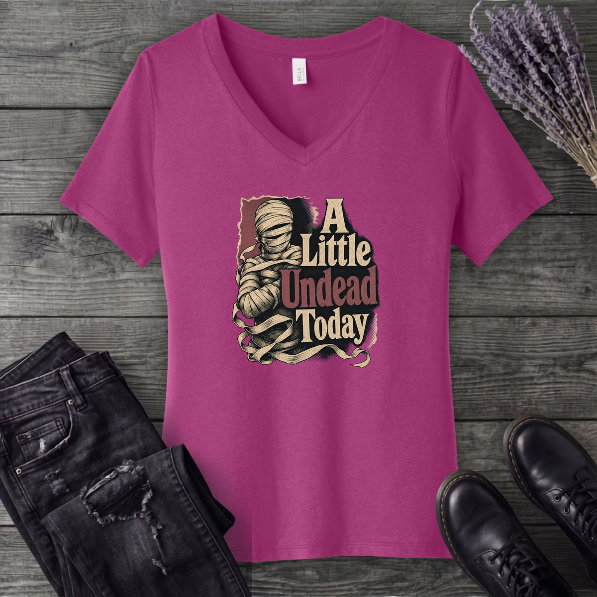 A Little Undead Today V-Neck T-Shirt
