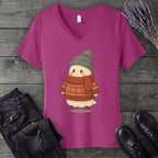 Christmas Sweater Ghost V-Neck T-Shirt