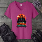 I Like My Houses Haunted V-Neck T-Shirt