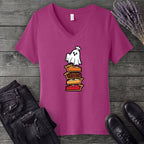 Stacked Pie Ghost V-Neck T-Shirt