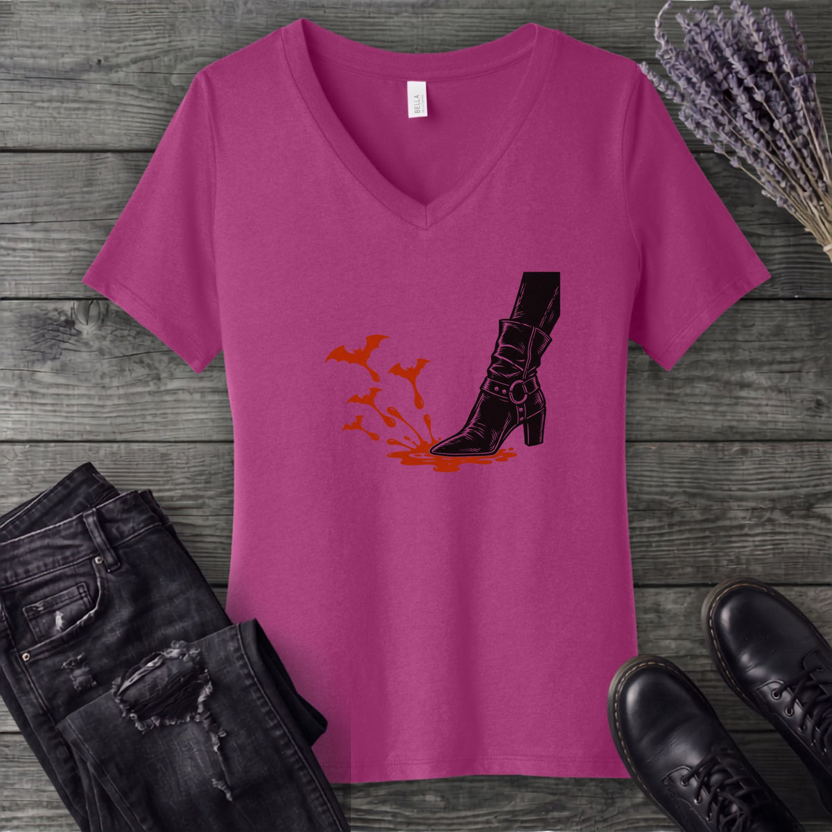 Crimson Stomp V-Neck T-Shirt