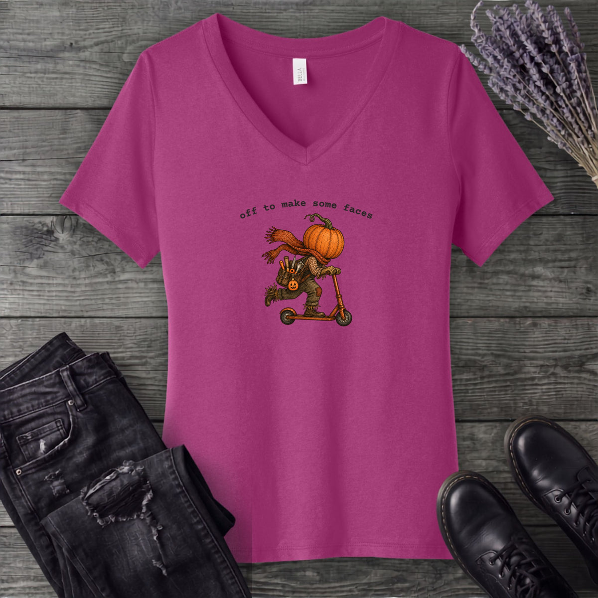 Off To Make Some Faces V-Neck T-Shirt