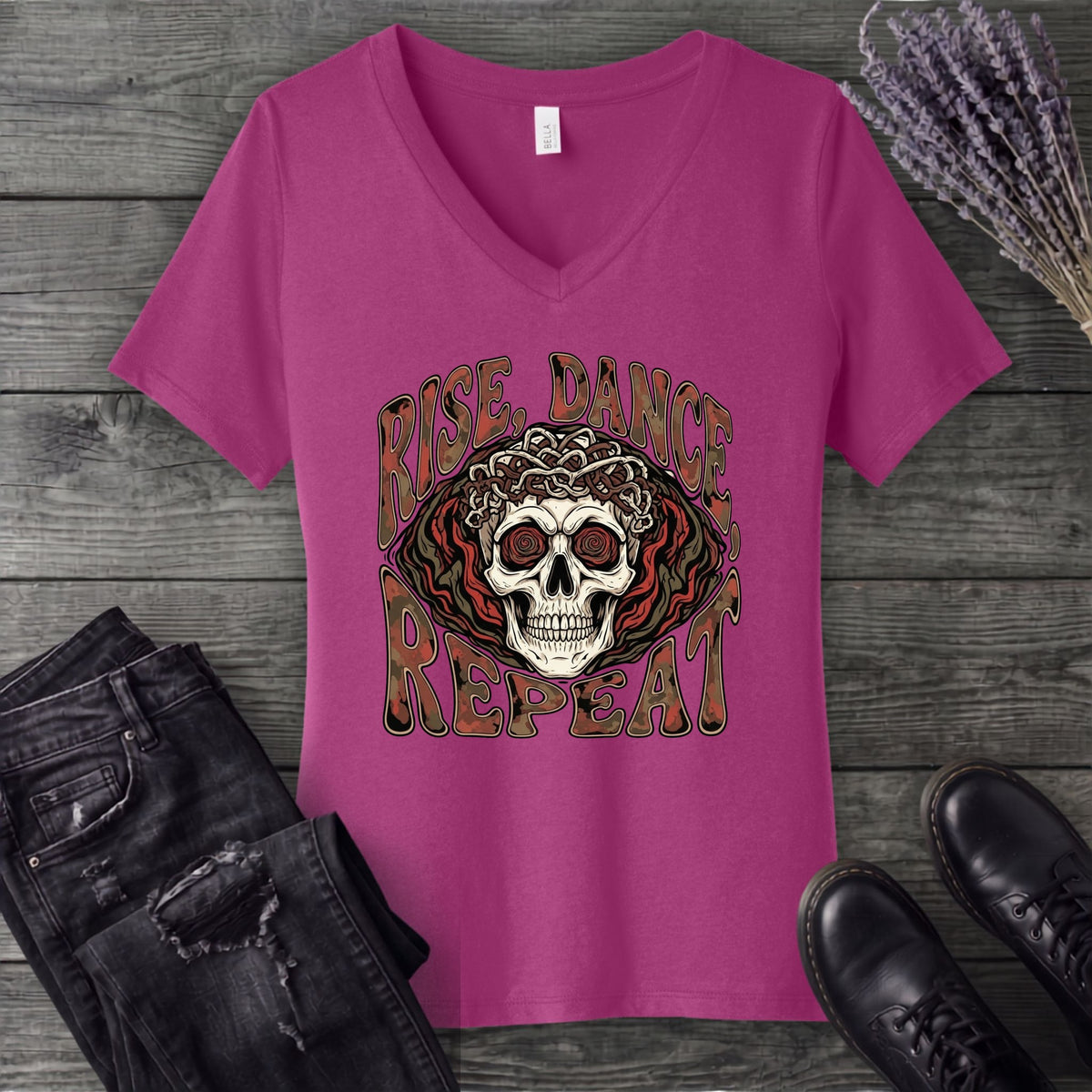 Rise Dance Repeat V-Neck T-Shirt