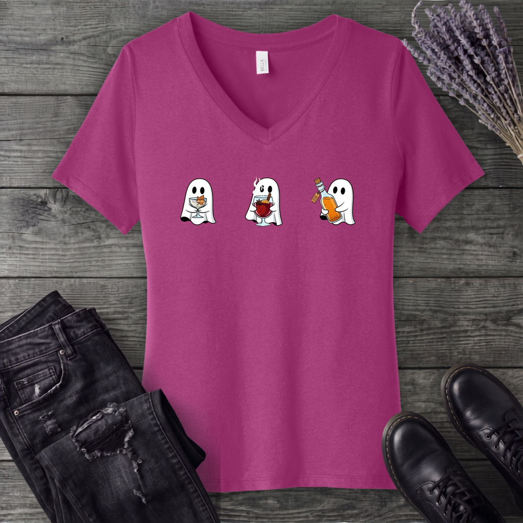 Ghosts With Booze V-Neck T-Shirt
