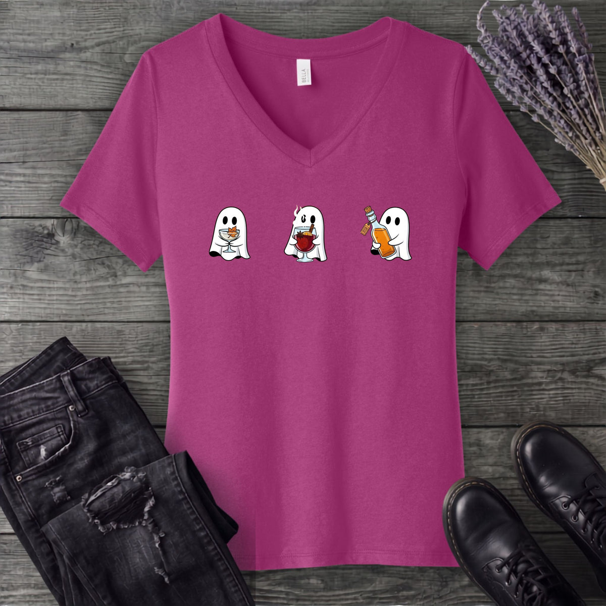 Ghosts With Booze V-Neck T-Shirt