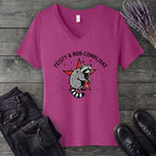feisty non compliant raccoon V-Neck T-Shirt