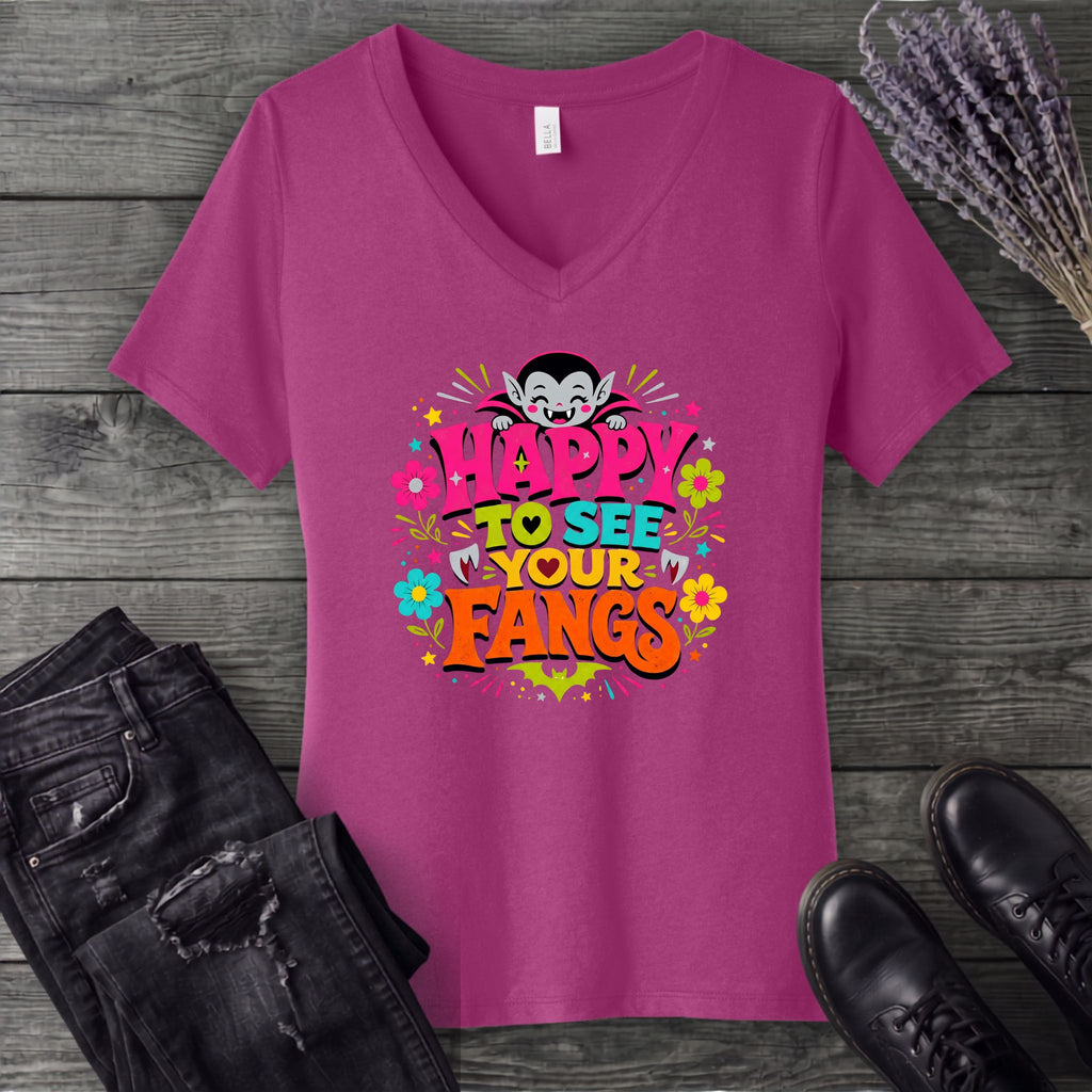 Happy To See Your Fangs V-Neck T-Shirt