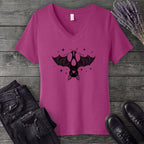 Bat Knitting V-Neck T-Shirt