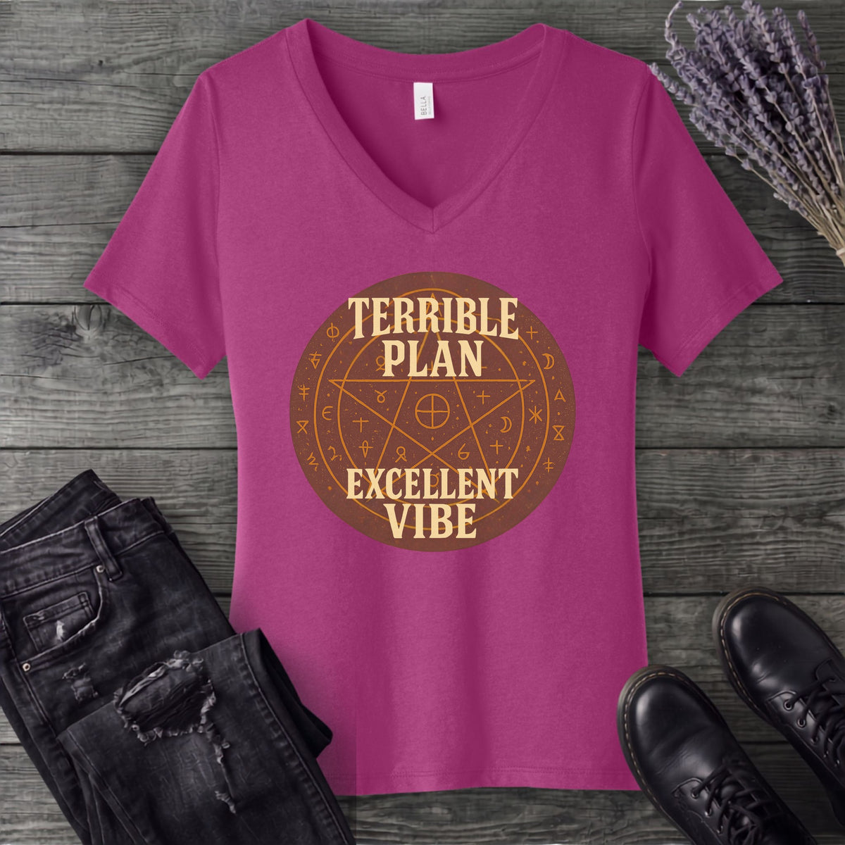 Terrible Plan Excellent Vibe V-Neck T-Shirt
