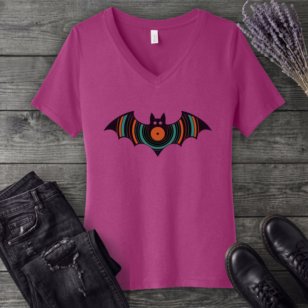 Bat Vinyl V-Neck T-Shirt