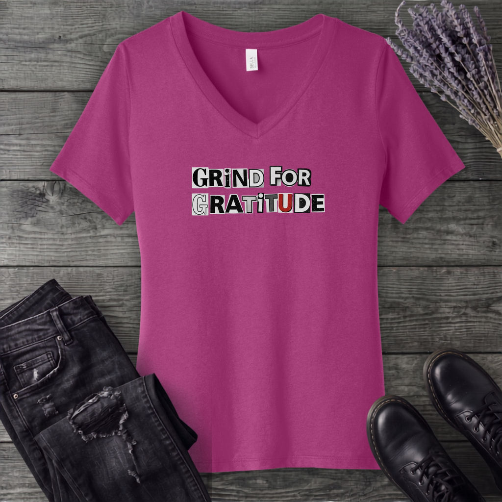 Grind For Gratitude V-Neck T-Shirt
