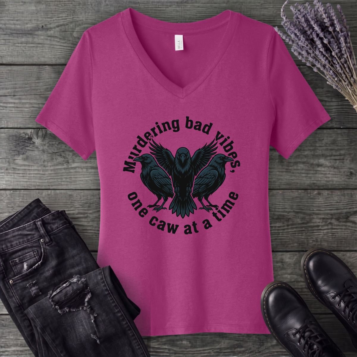 murdering bad vibes V-Neck T-Shirt