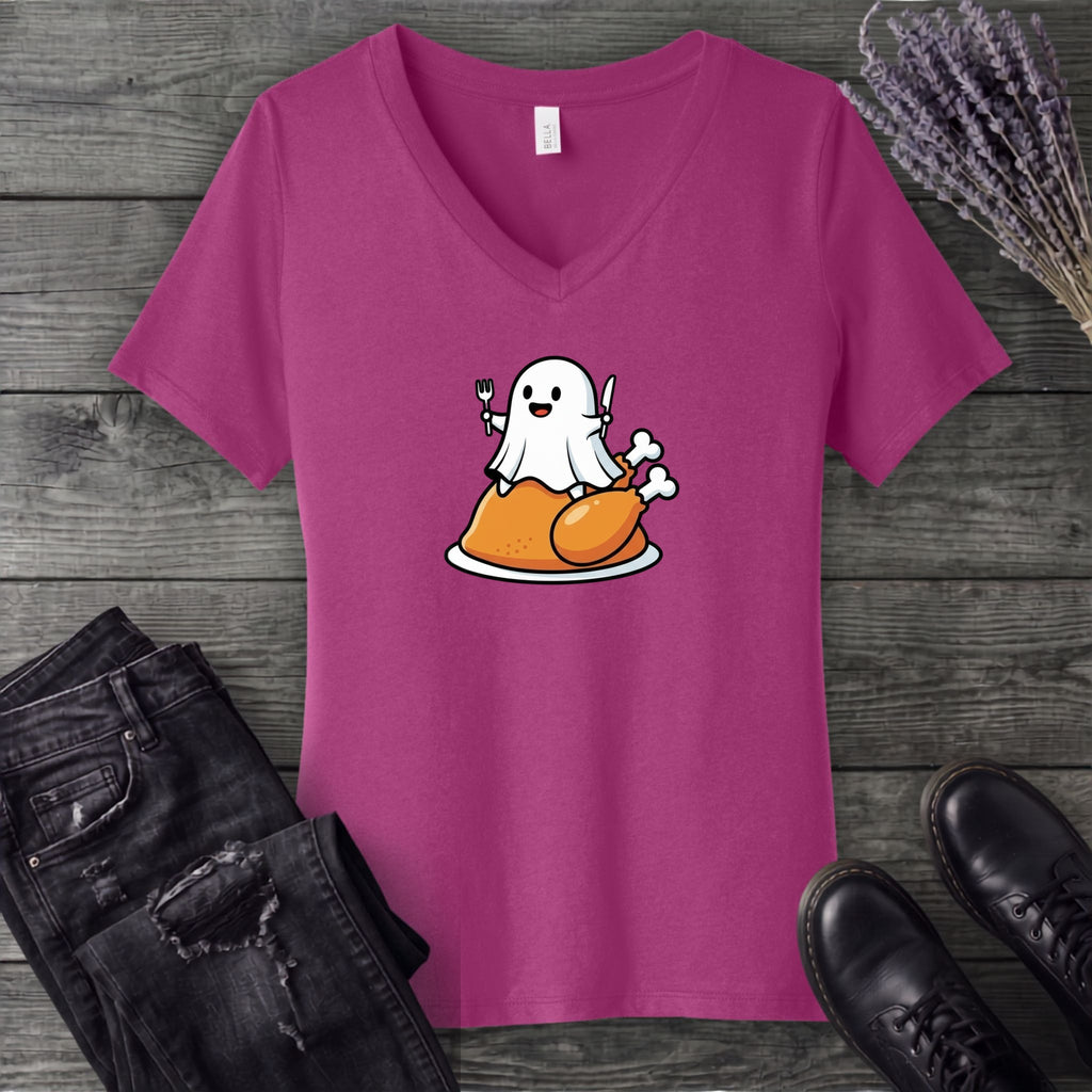 Ghost On Turkey V-Neck T-Shirt