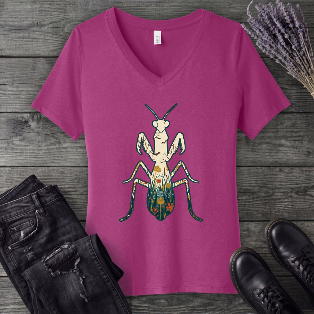 Mantis Silhouette V-Neck T-Shirt