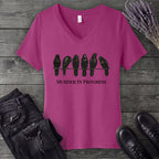 Murder In Progress Six Crows V-Neck T-Shirt