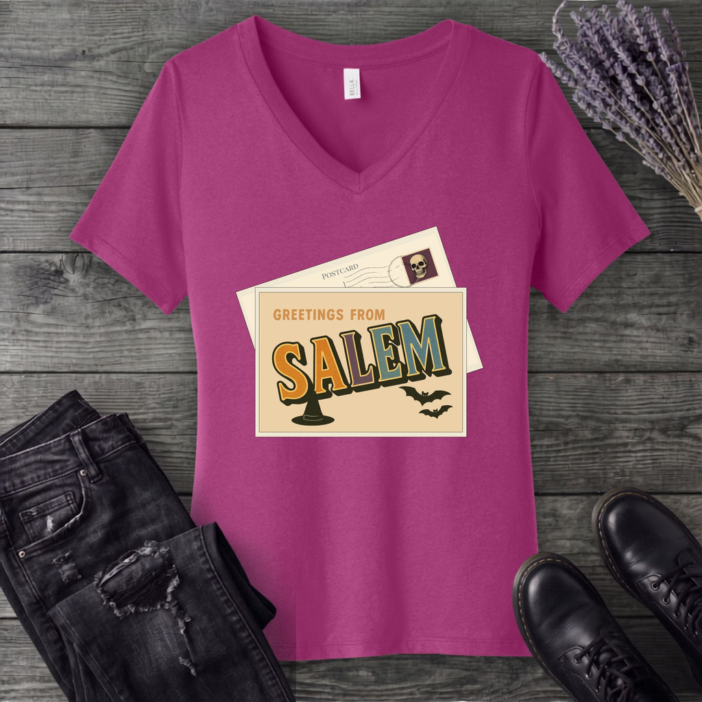 Greetings From Salem V-Neck T-Shirt