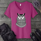 Owl In Cowl V-Neck T-Shirt