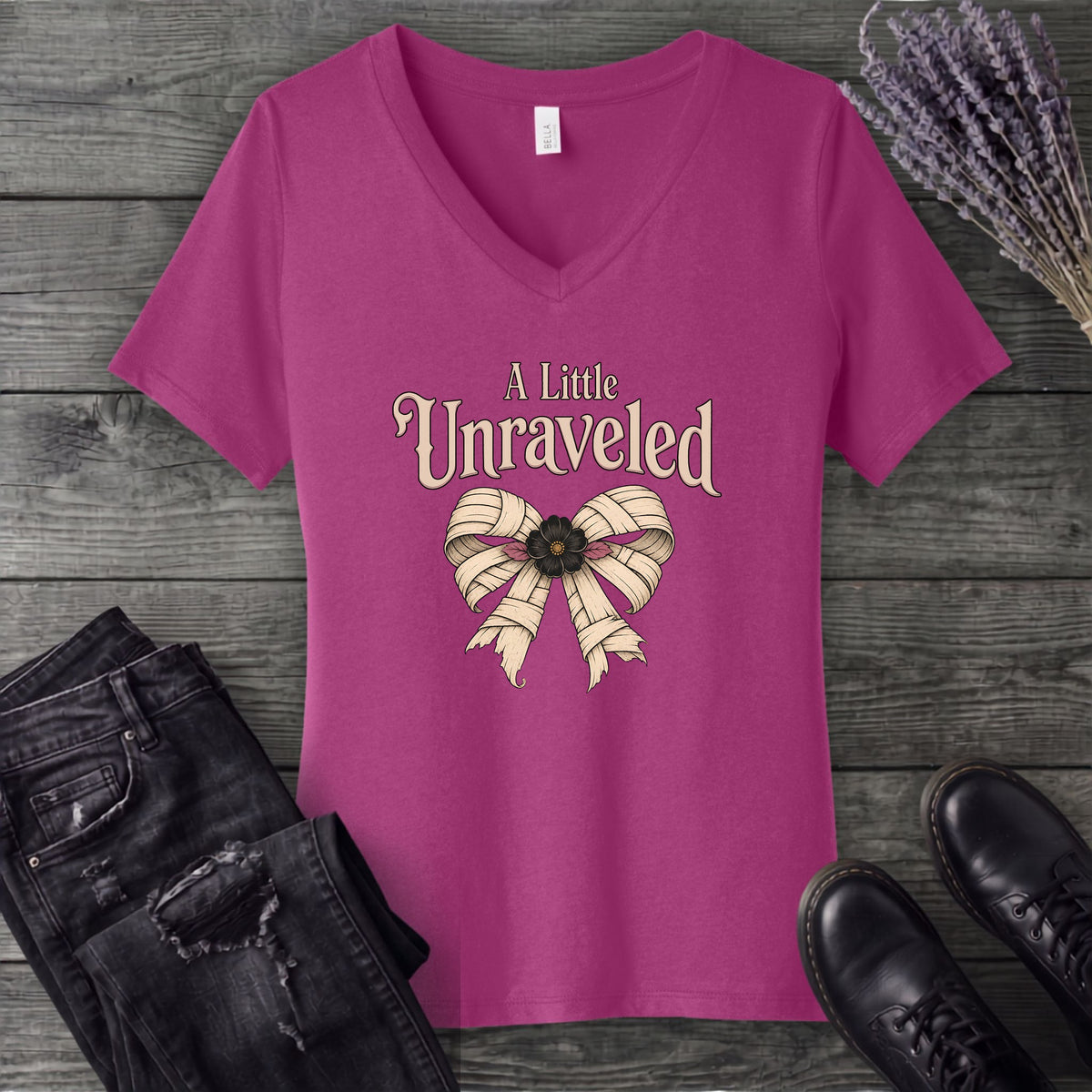 A Little Unraveled V-Neck T-Shirt