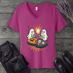 Ghost Bumper Cars V-Neck T-Shirt