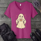 Ghost Heart Hands V-Neck T-Shirt
