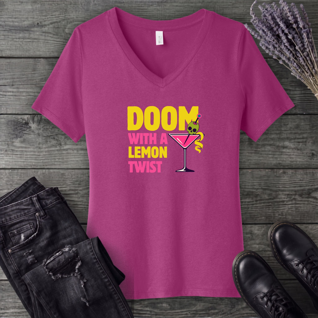Doom With A Lemon Twist V-Neck T-Shirt