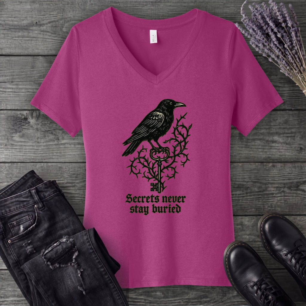 Secrets Never Stay Buried V-Neck T-Shirt