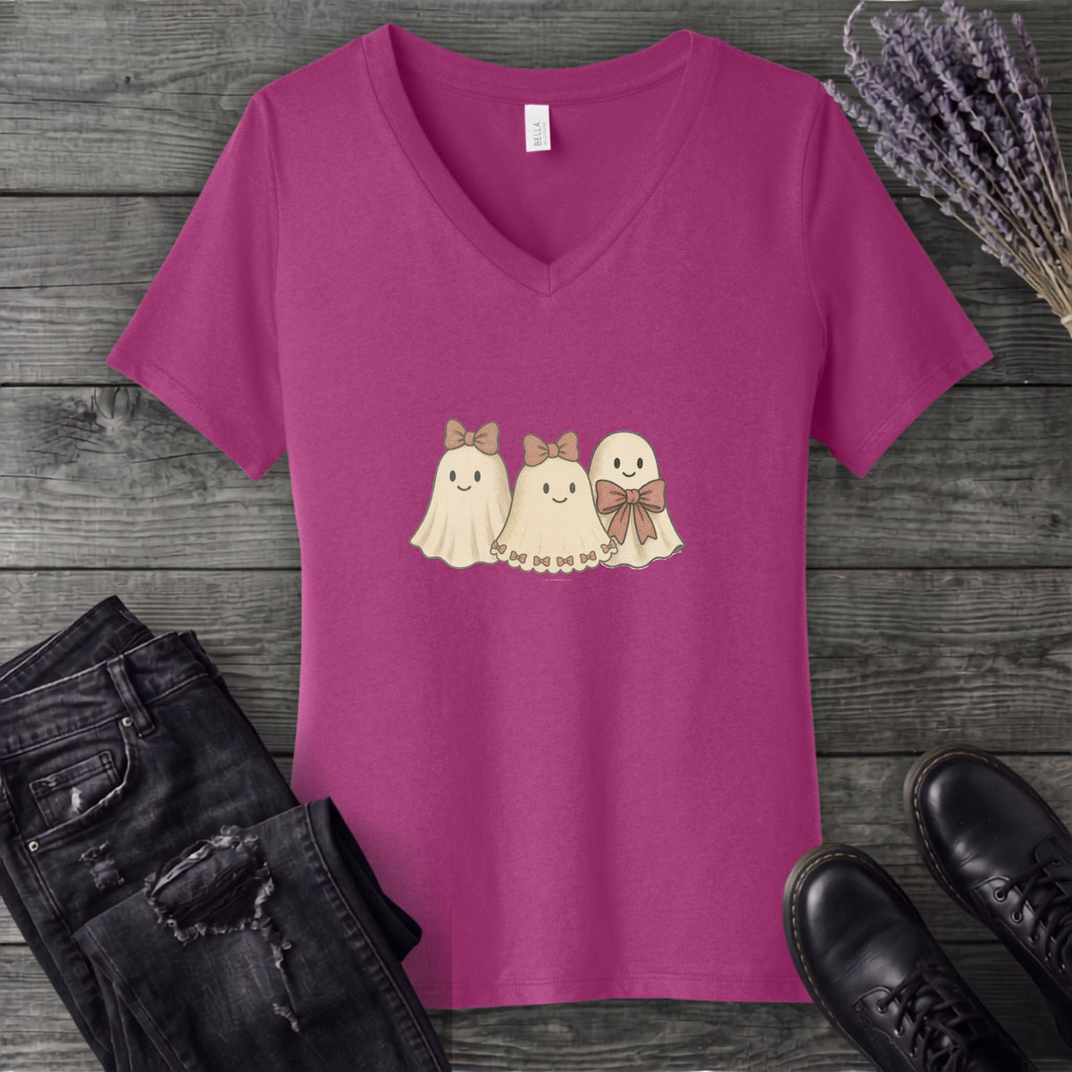 coquette ghost trio V-Neck T-Shirt