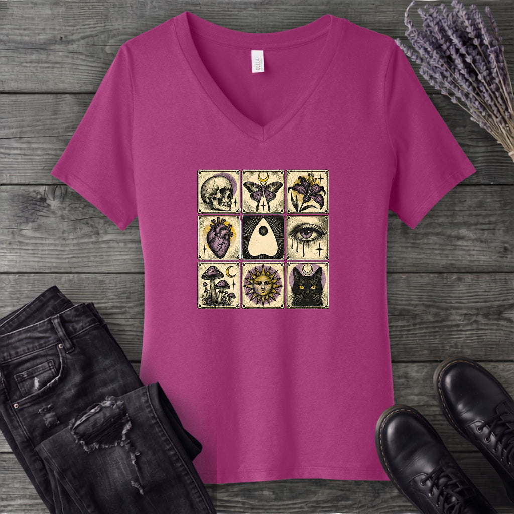 Occult Grid V-Neck T-Shirt