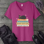 books and cats V-Neck T-Shirt
