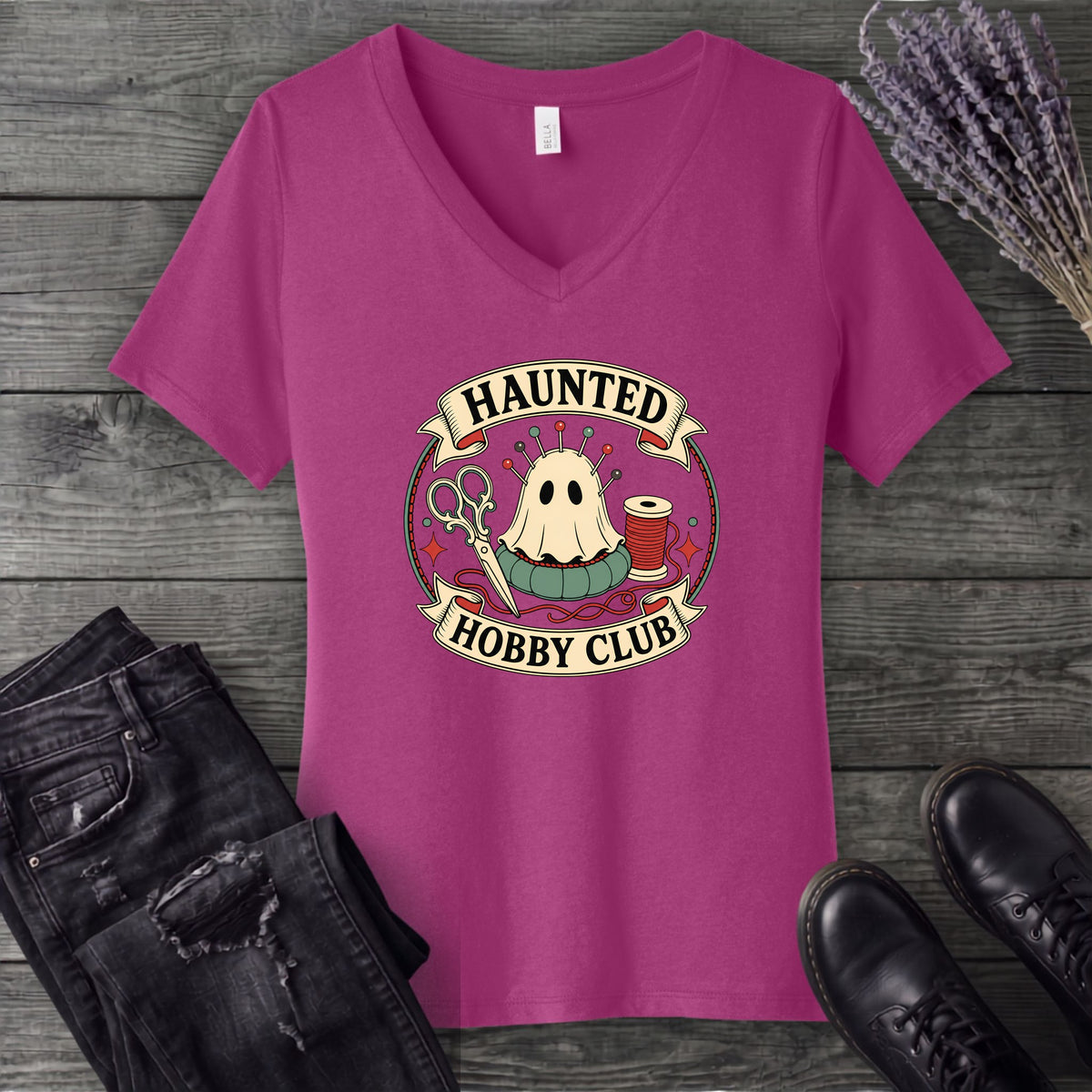 Haunted Hobby Club V-Neck T-Shirt