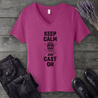 Keep Calm And Cast On V-Neck T-Shirt