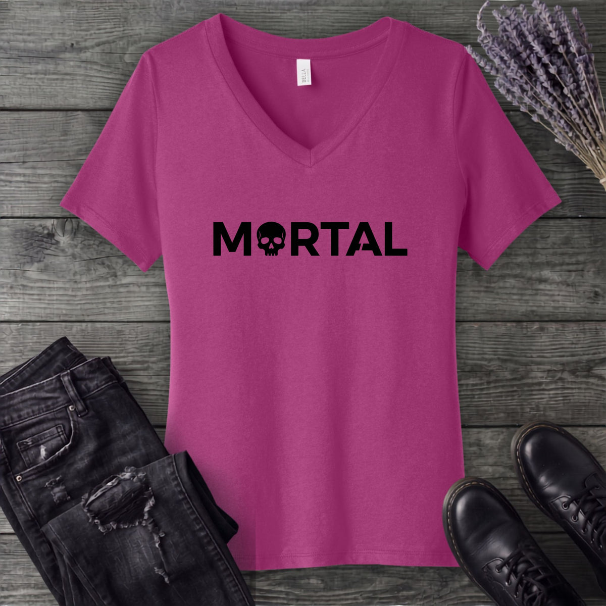 Mortal Skull V-Neck T-Shirt